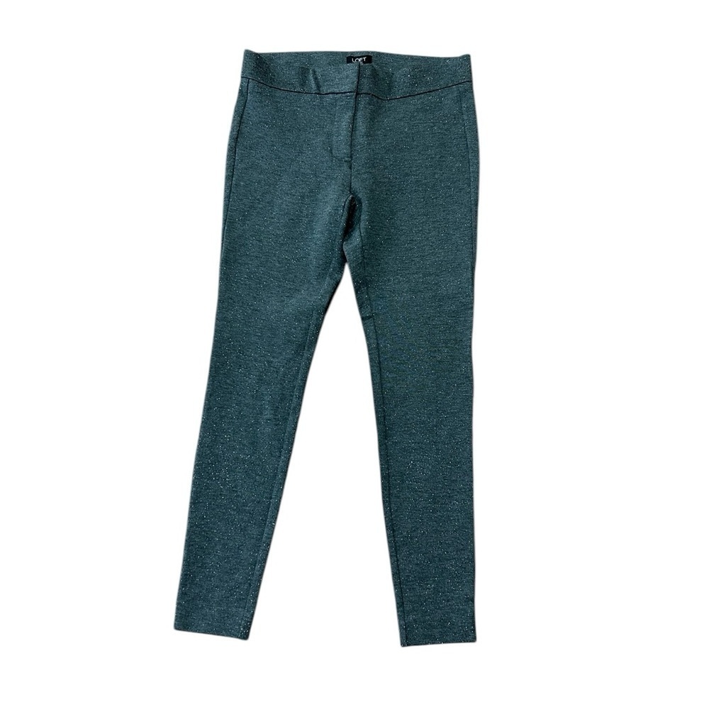 Loft Stretch Pants Size 6 Petite Gray Metallic Fitted NWT